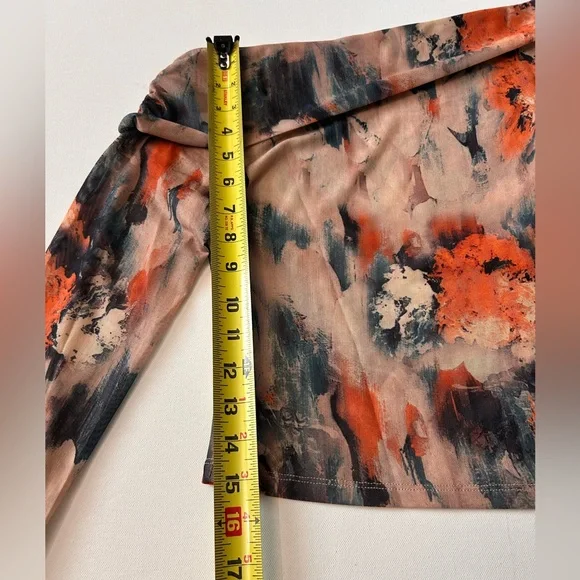 NEW Commense Retro Asymmetrical Collar Crop Top One Shoulder Long Sleeve Large - Picture 8 of 11